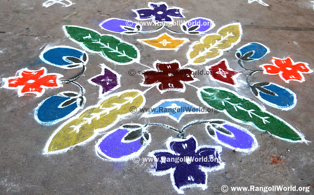 Eggplant flower kolam jan14
