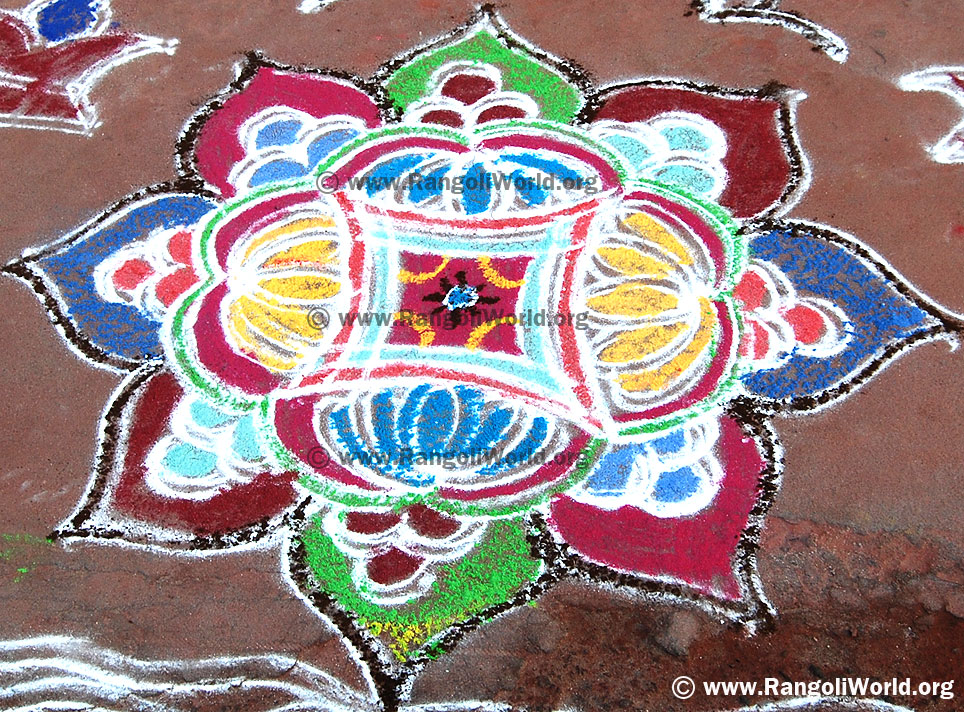 Freehand lotus rangoli jan14