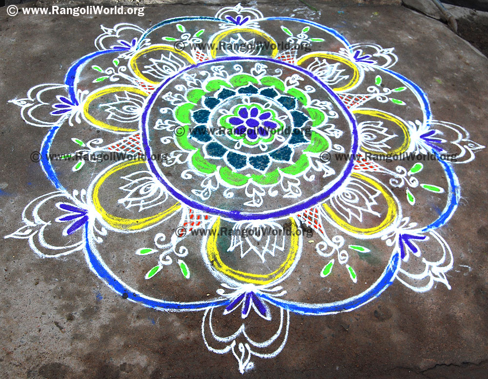 Freehand rangoli 7 jan14
