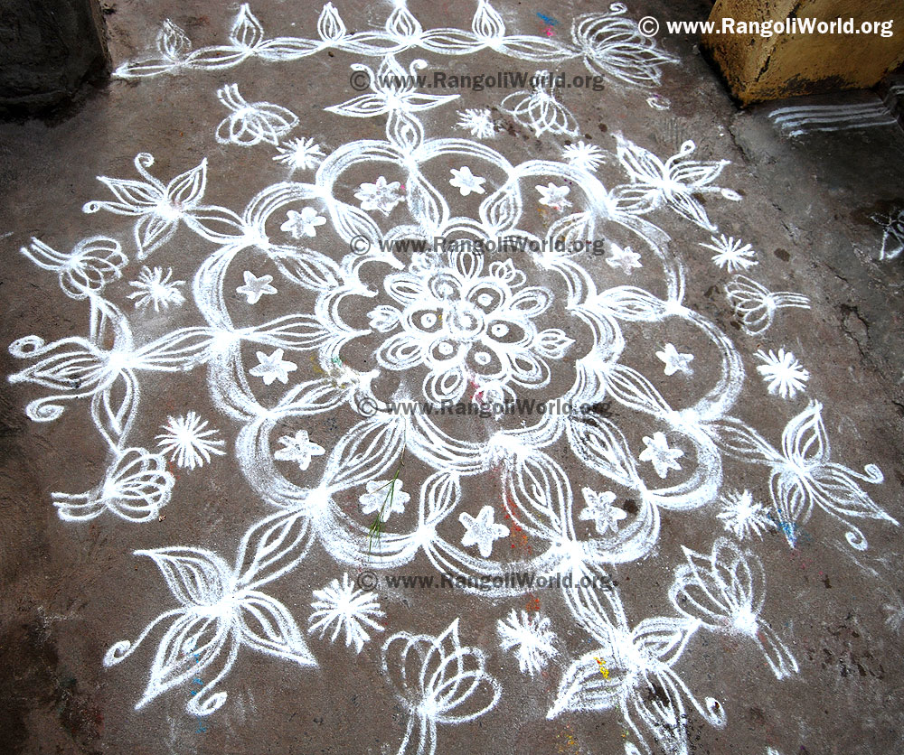 Freehand rangoli 8 jan14