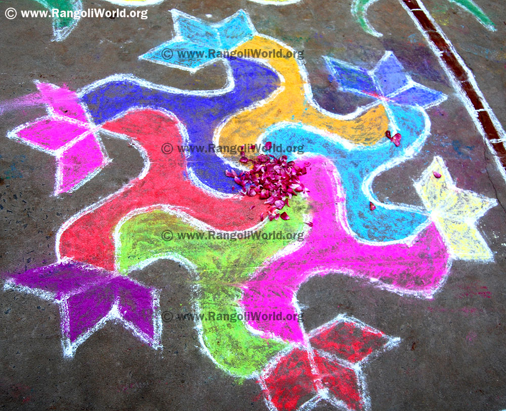 Freehand rangoli 9 jan14