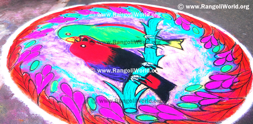 Love birds Rangoli