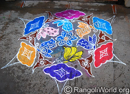 Butterfly on Flower Kolam