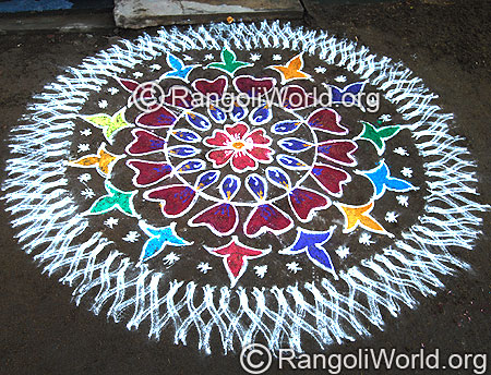 Freehand Rangoli With Double Stroke