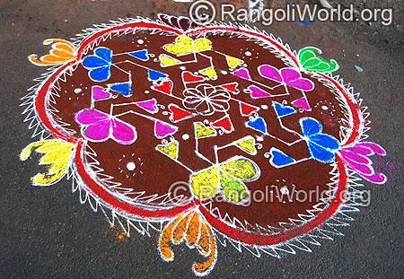 Flower Freehand Rangoli