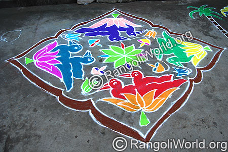 Love Birds Rangoli Kolam