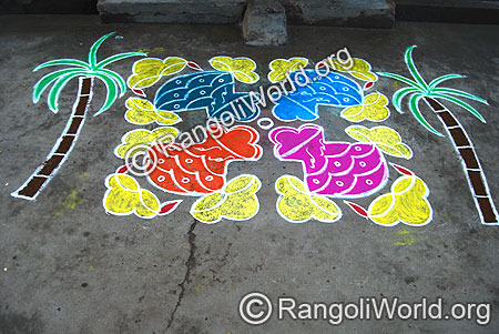 Pongal Pot  Kolam