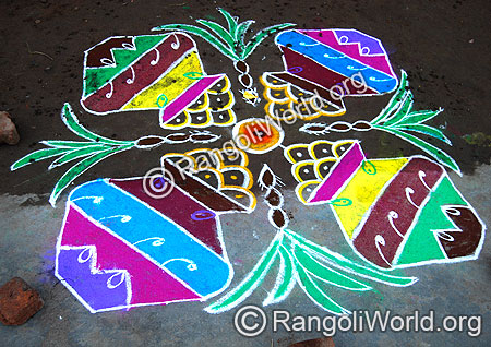 Pongal pot pulli kolam