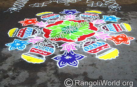 Freehand Pongal Theme Rangoli