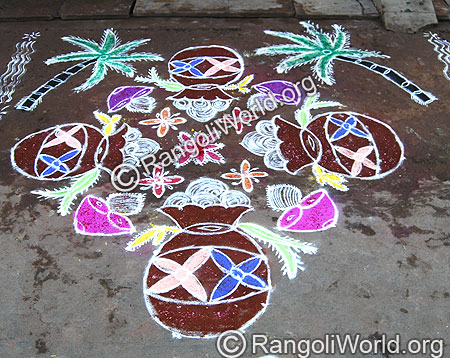 Pongal Theme Neer Pulli Kolam