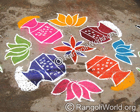 Pongal and lotus Kolam