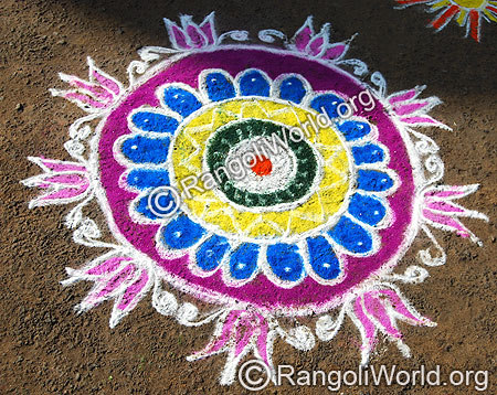 Freehand Lotus Rangoli