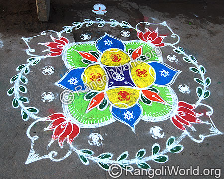 Lotus Freehand Rangoli