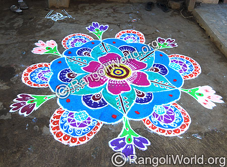 Traditional simple freehand Rangoli
