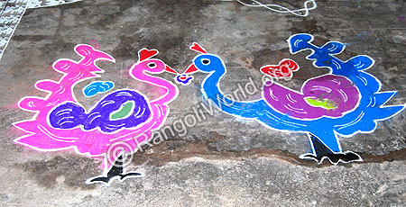Twin Swan Rangoli