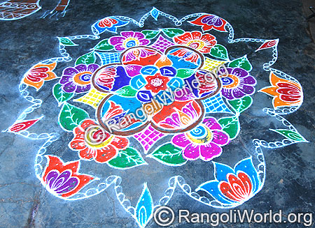 Freehand Flower Rangoli