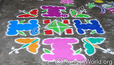 Tulasi Maadam and Butterfly Dots Kolam