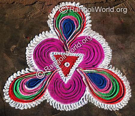 Finger stroke pooja rangoli thai pongal 2015