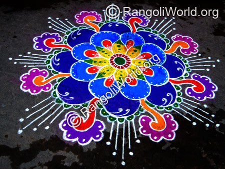 Freehand rangoli thai pongal jan2015