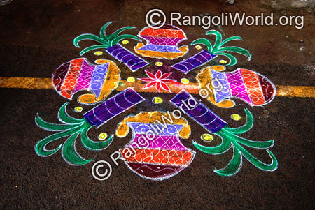 Pongal sugarcane rangoli jan2015