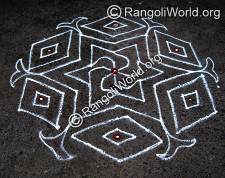 Single stroke diamond star pulli kolam jan2015
