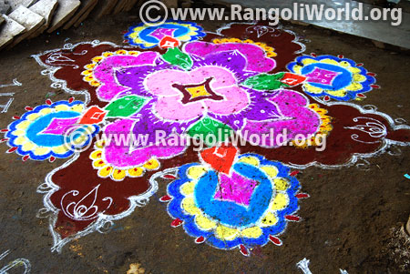 Colourful freehand rangoli jan2017