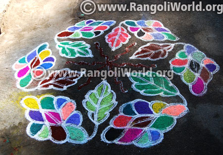 Flower kolam rangoli jan 2017