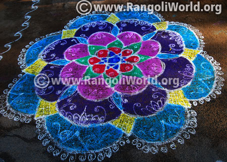 Flowers freehand rangoli jan 2017