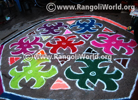 Large kolam rangoli for pongal 2017