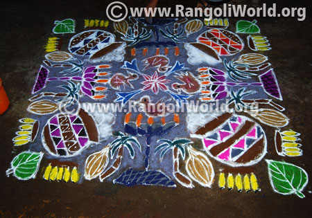 Pongal sugarcane rangoli jan2017