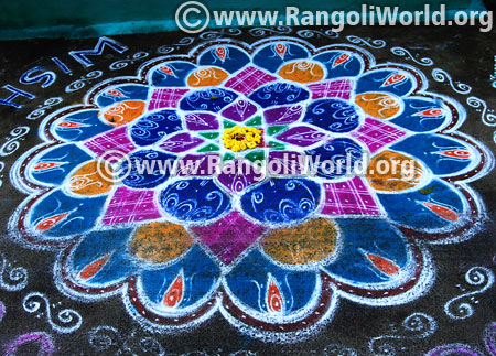 Star freehand rangoli jan2017