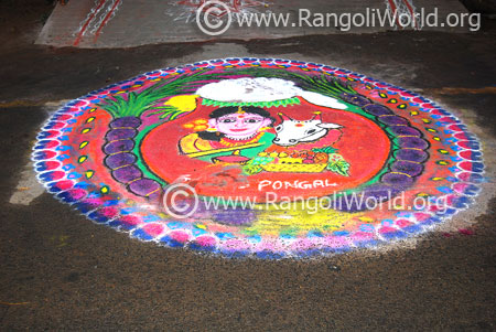 Mattu pongal festival rangoli jan2018 design