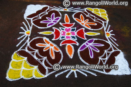 Pongal deepam kolam double stroke design 2018