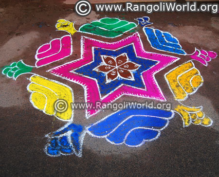 Star kolam design pongal 2018
