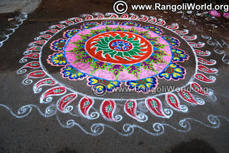 Big freehand rangoli design