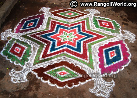 Diamond star kolam design 2019