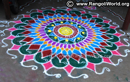 Double stroke street rangoli design
