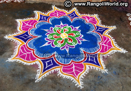 Flower freehand rangoli design 2019