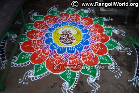 Harvest festival pongal rangoli design for kids