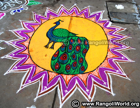 Harvest festival pongal rangoli design for kids