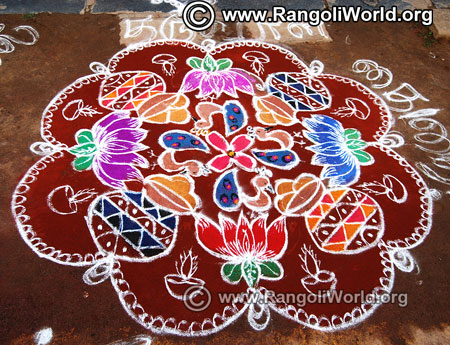 Pongal flower street kolam 2019 
