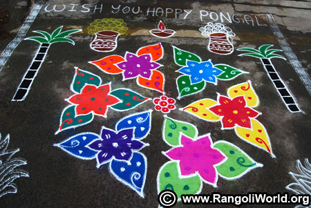 Kids rangoli design
