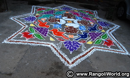 Diamond star kolam design 2019
