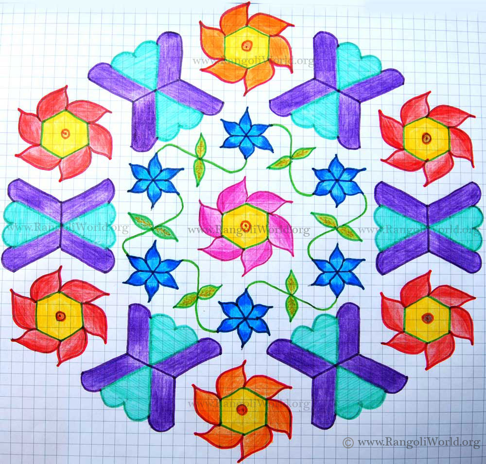 Birds Flower Kolam