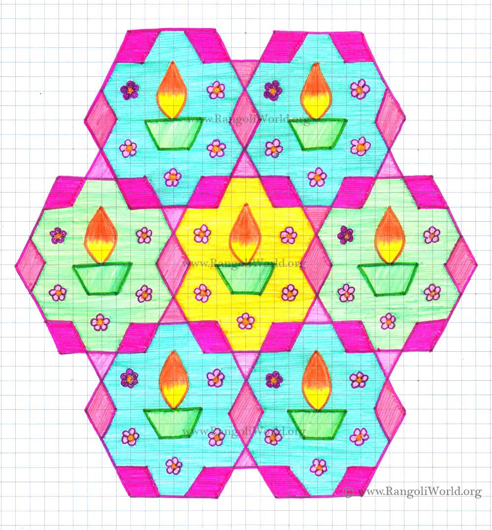 Karthigai Lamp Kolam
