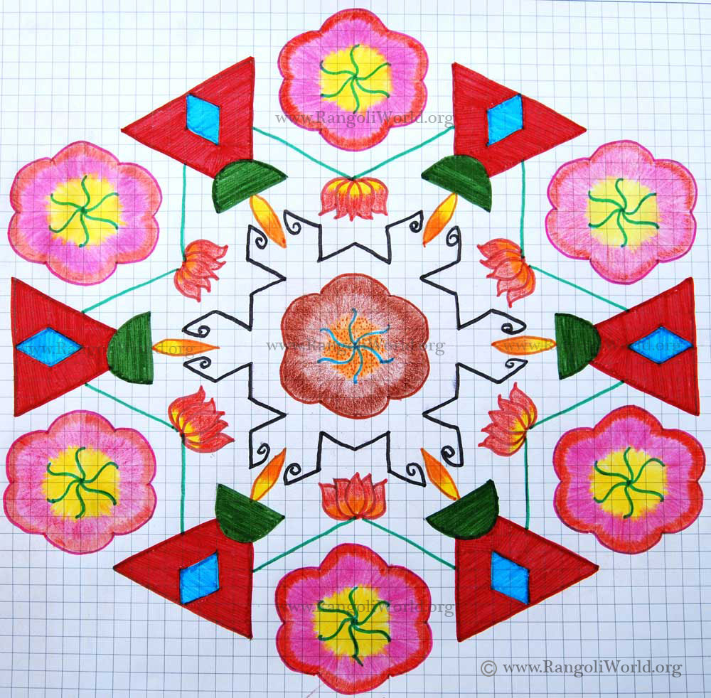 Lotus Flowers Lamp Kolam