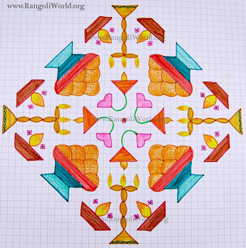 Pongal Deepam Kolam