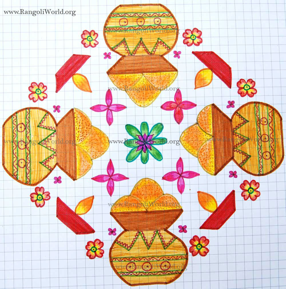 Pongal Deepam Kolam