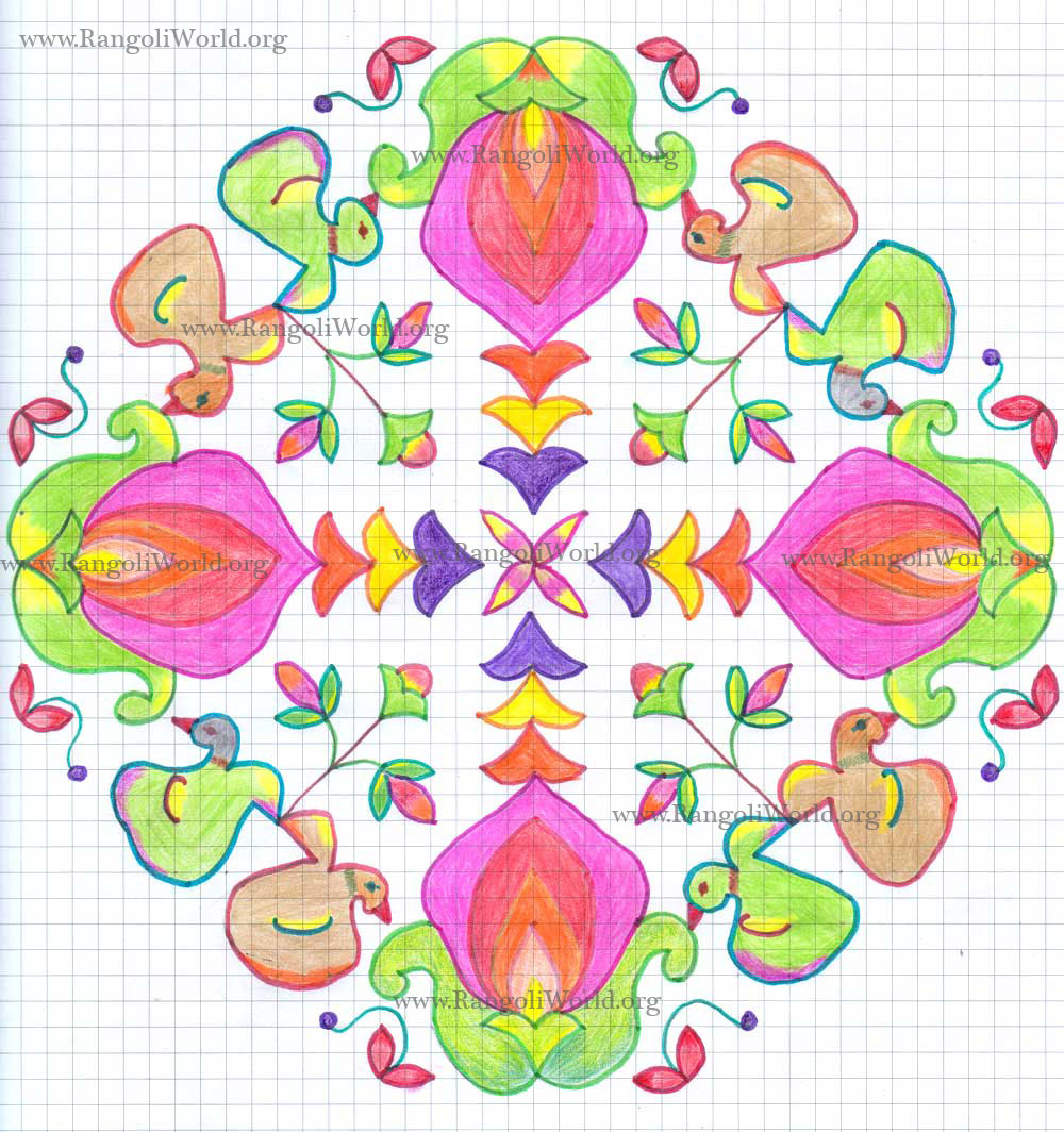 Swan Flowers Kolam
