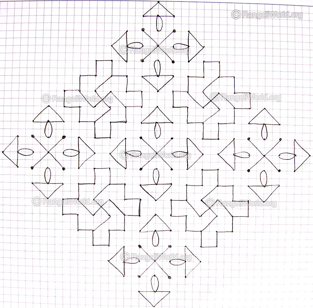 Swastik lamp kolam pencil drawing